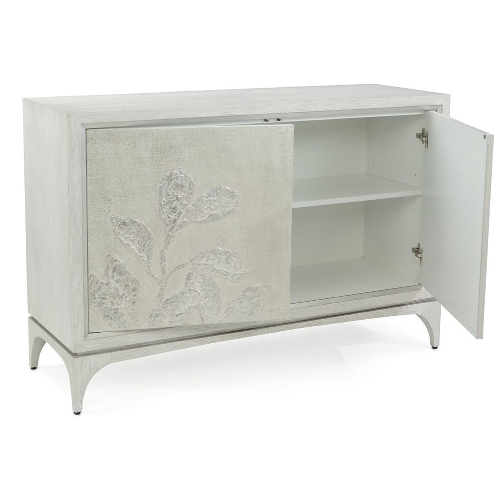 Sideboards & Credenzas Cressida Chest with Doors - White, Silver