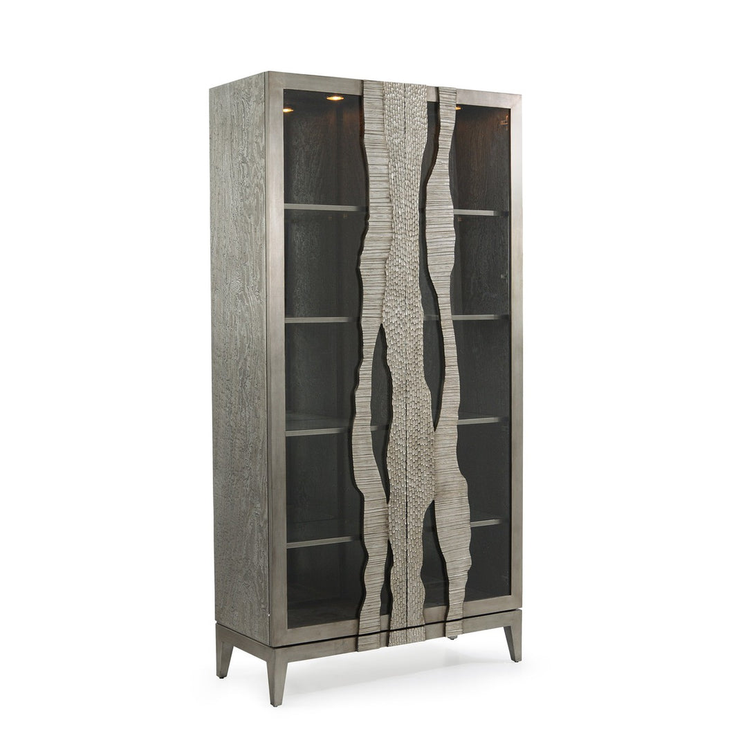 Alden Edge Silver Display Cabinet - Silver