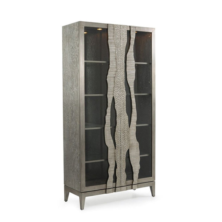 Cabinets & Curios River's Edge Silver Display Cabinet - Silver, Grey, White