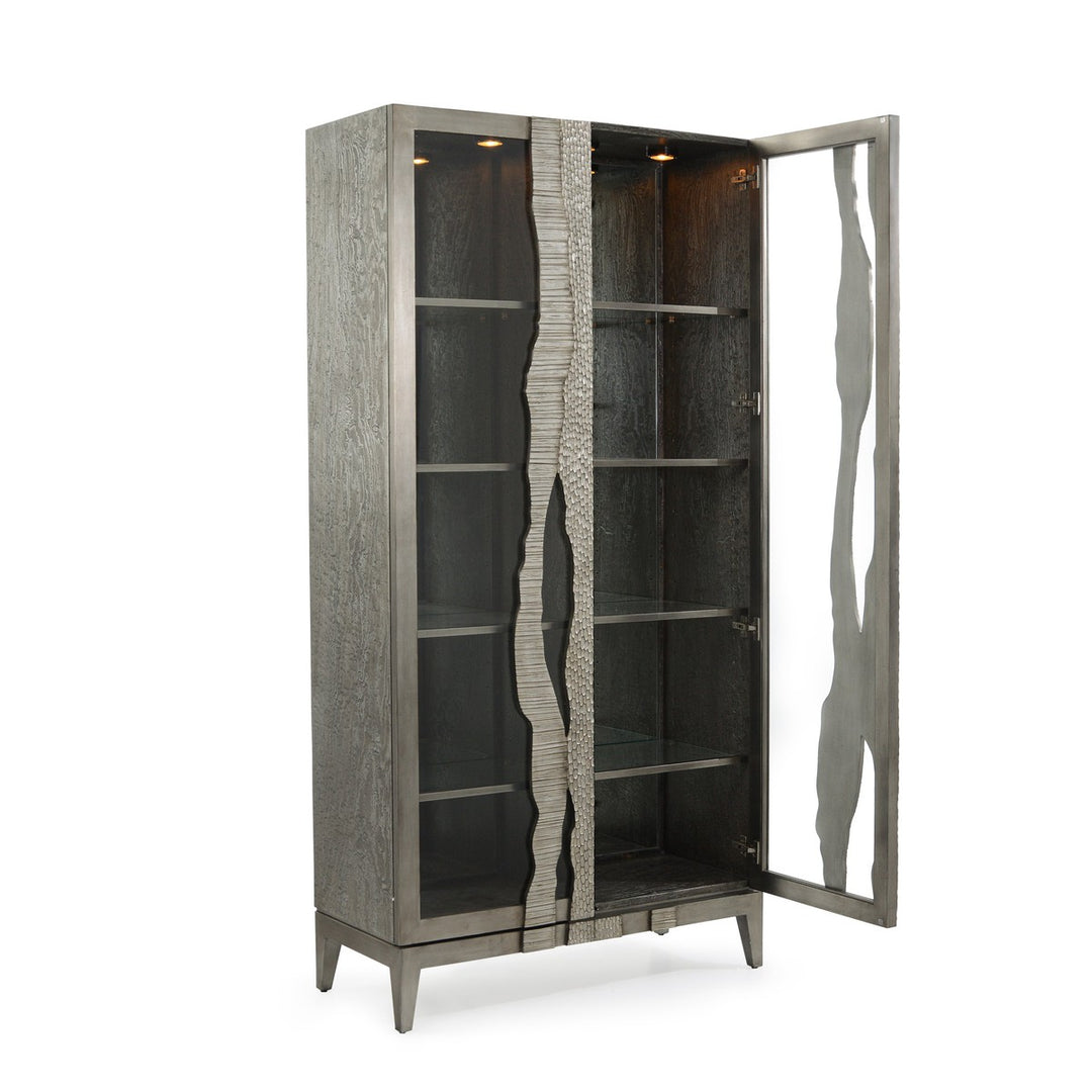 Alden Edge Silver Display Cabinet - Silver