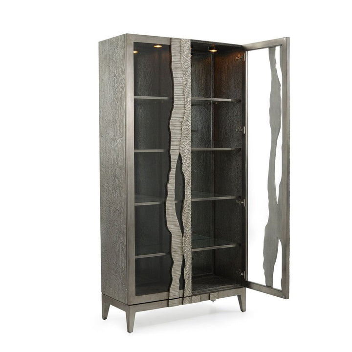 Cabinets & Curios River's Edge Silver Display Cabinet - Silver, Grey, White