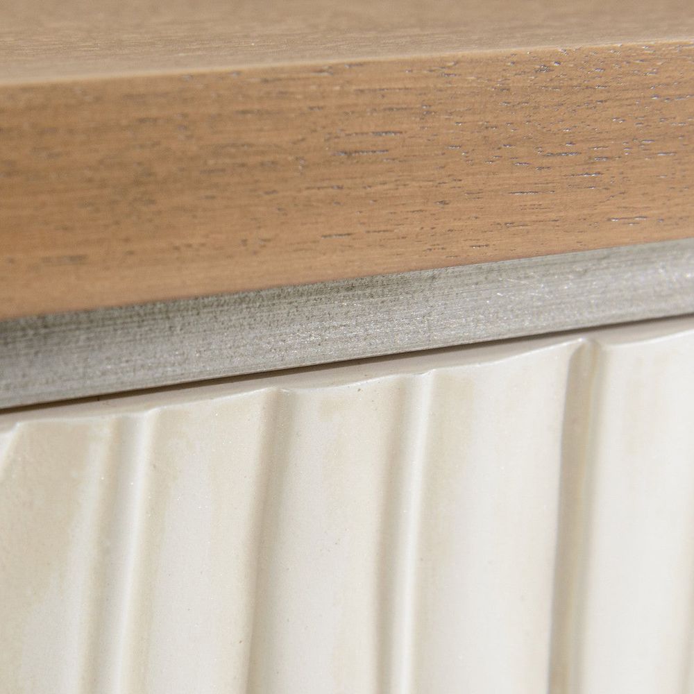 Bayside Sideboard - Brown, White, Silver