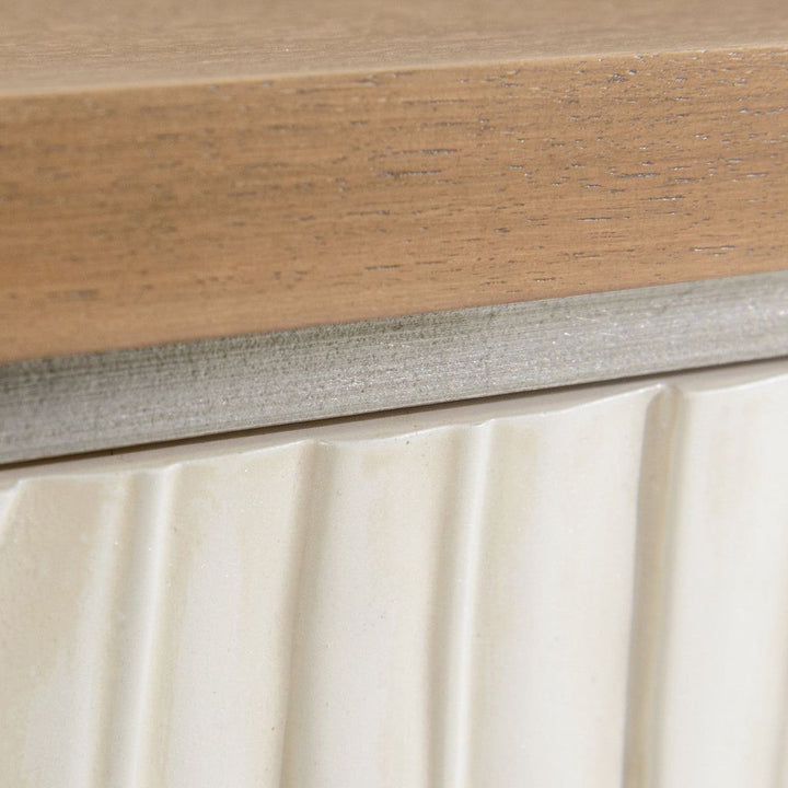 Bayside Sideboard - Brown, White, Silver