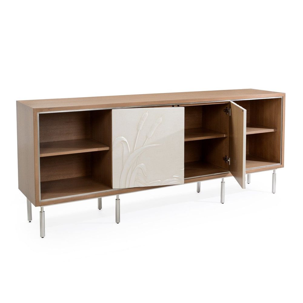 Sideboards & Credenzas Bayside Sideboard - Brown, White, Silver