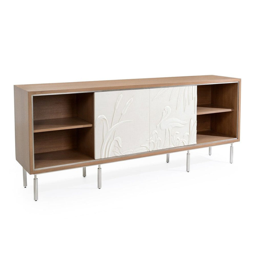 Sideboards & Credenzas Bayside Sideboard - Brown, White, Silver