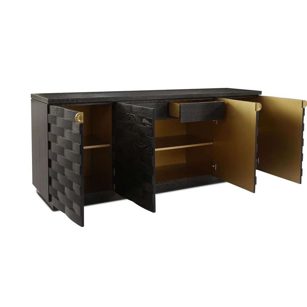 Sideboards & Credenzas Tessere Four-Door Credenza, Black
