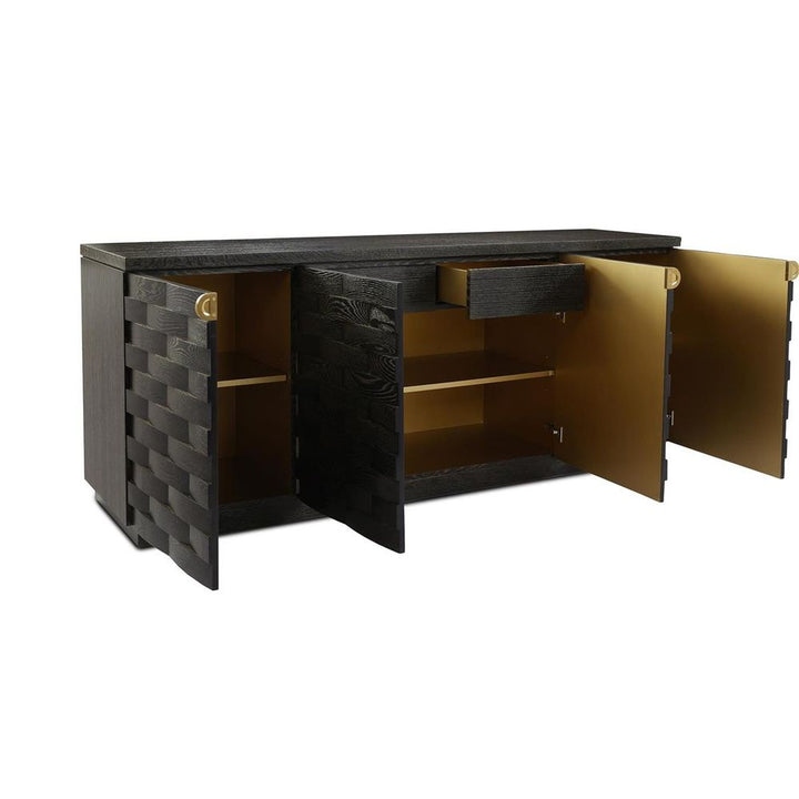 Sideboards & Credenzas Tessere Four-Door Credenza, Black