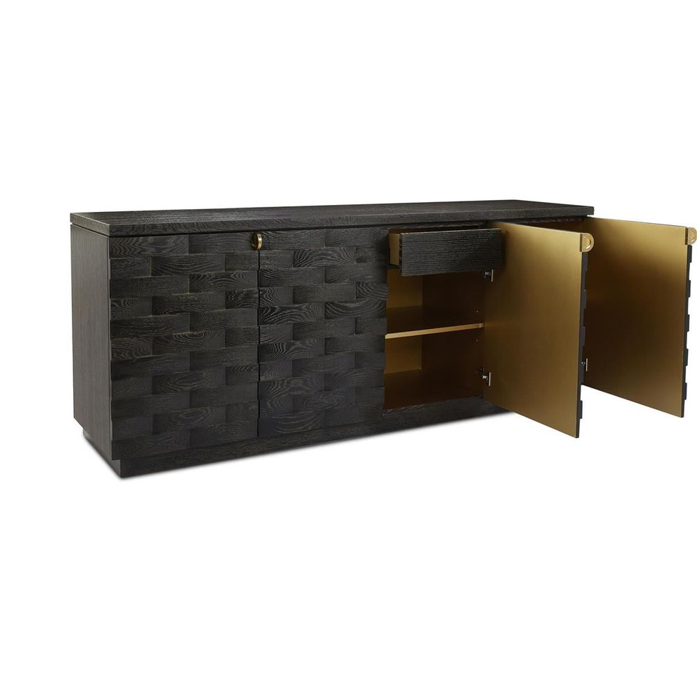 Sideboards & Credenzas Tessere Four-Door Credenza, Black
