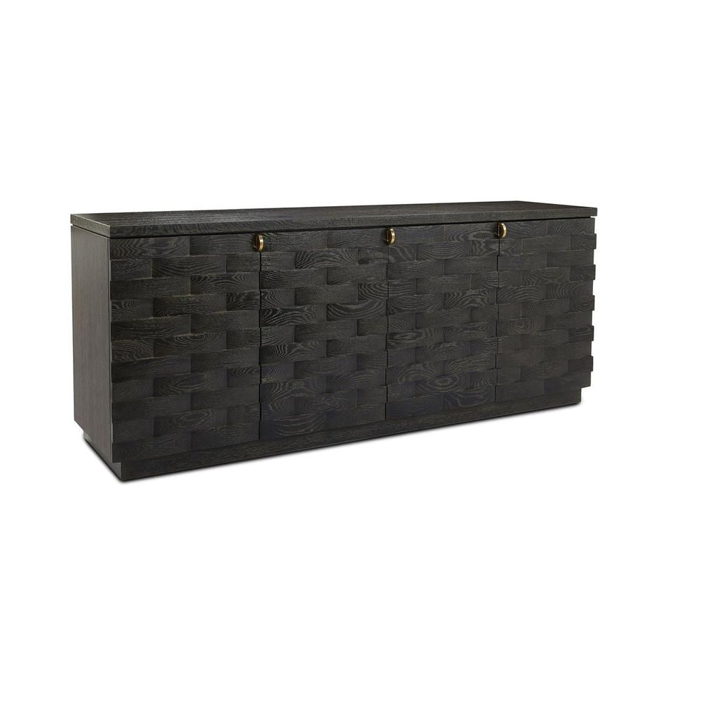 Sideboards & Credenzas Tessere Four-Door Credenza, Black
