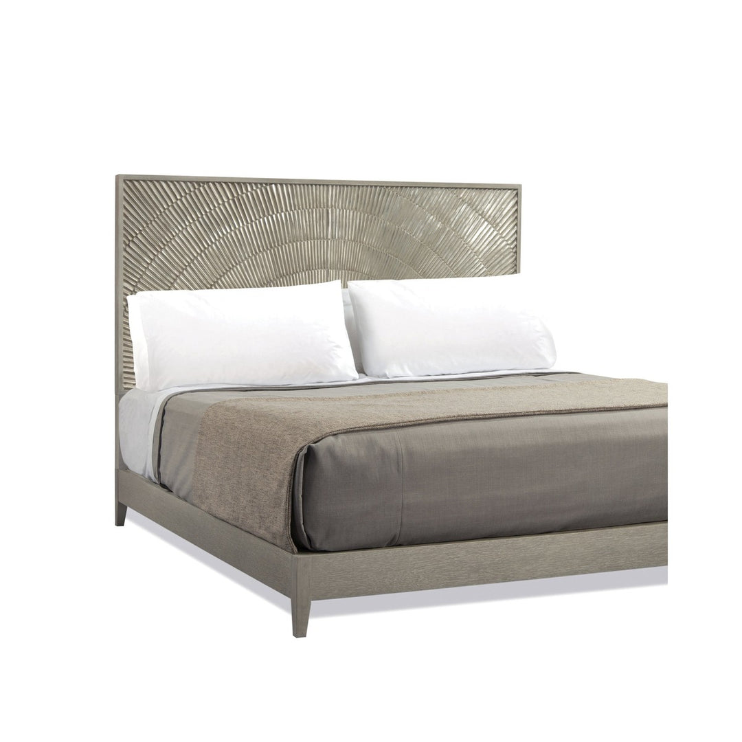 Orion King Bed - Gray - Oak Wood