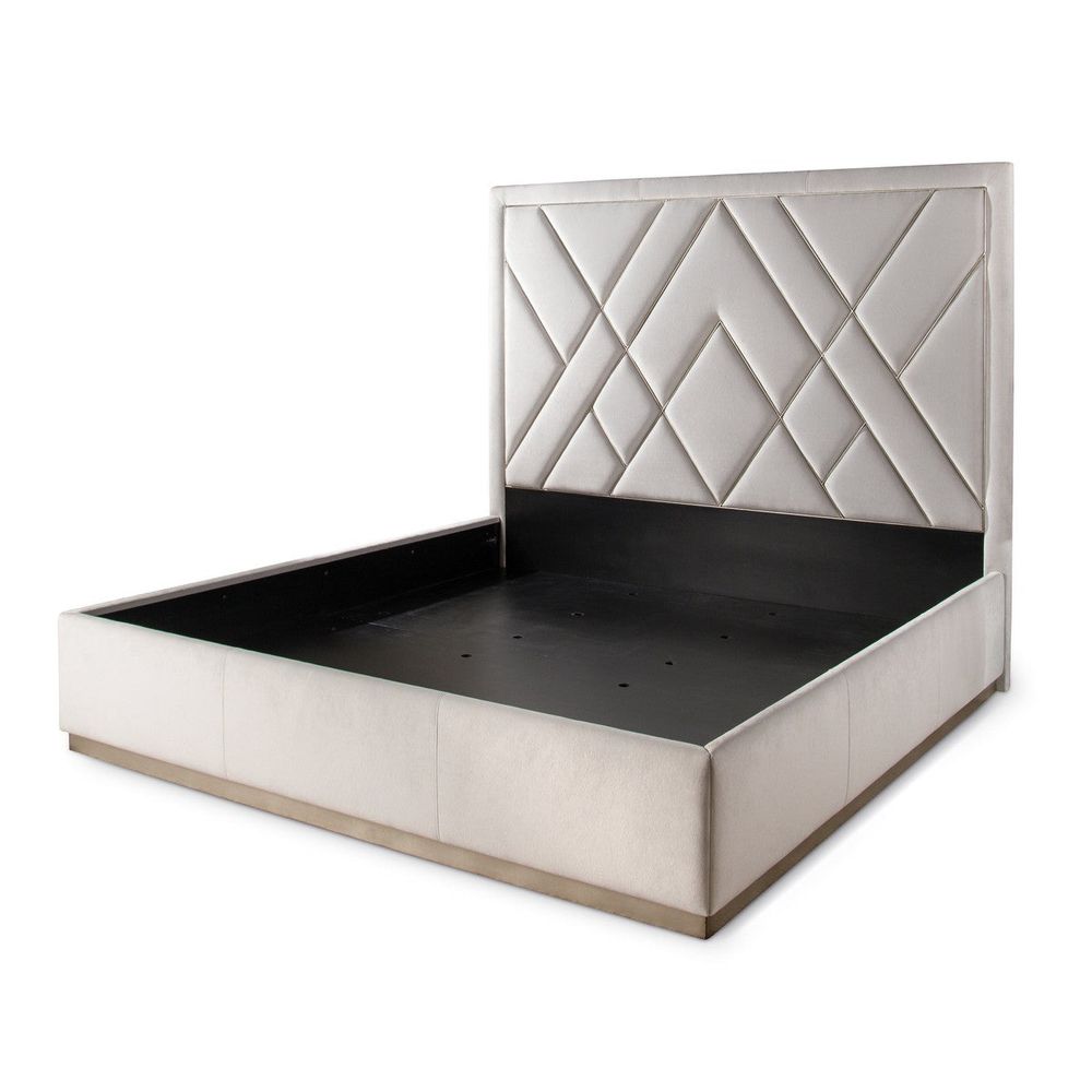 Beds London King Bed - Silver, Off White