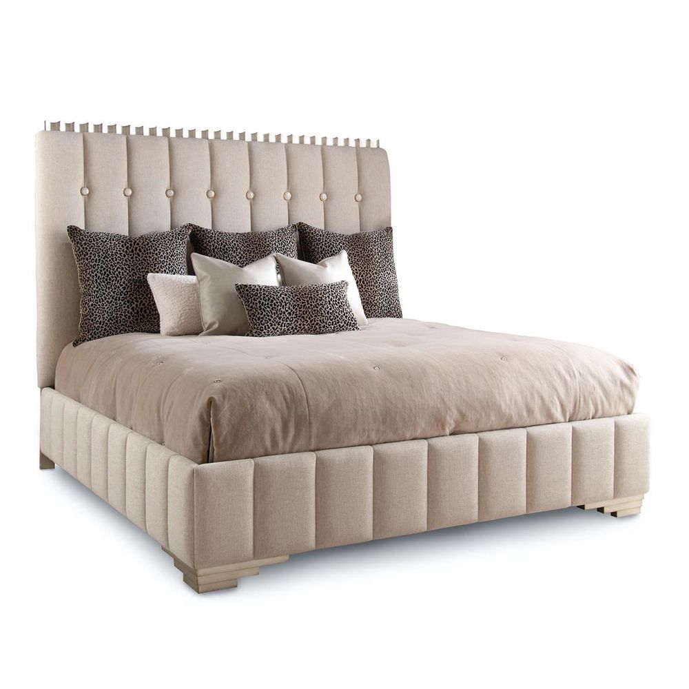 Beds Horizon Silver King Bed - Beige, Off White