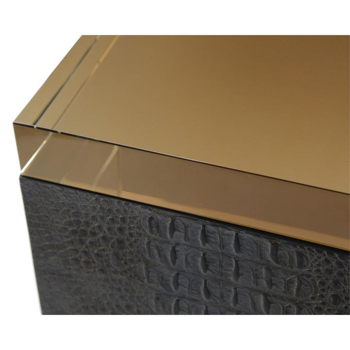 Greystoke Tall Pedestal - Brown,Clear,Gold