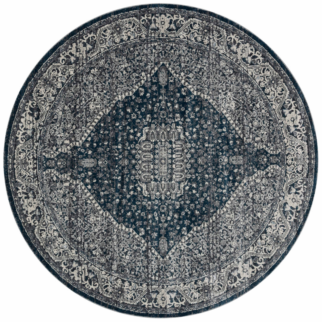 Magnolia Home By Joanna Gaines x Loloi Everly Grey / Midnight 5'-3" x 5'-3" Round Area Rug