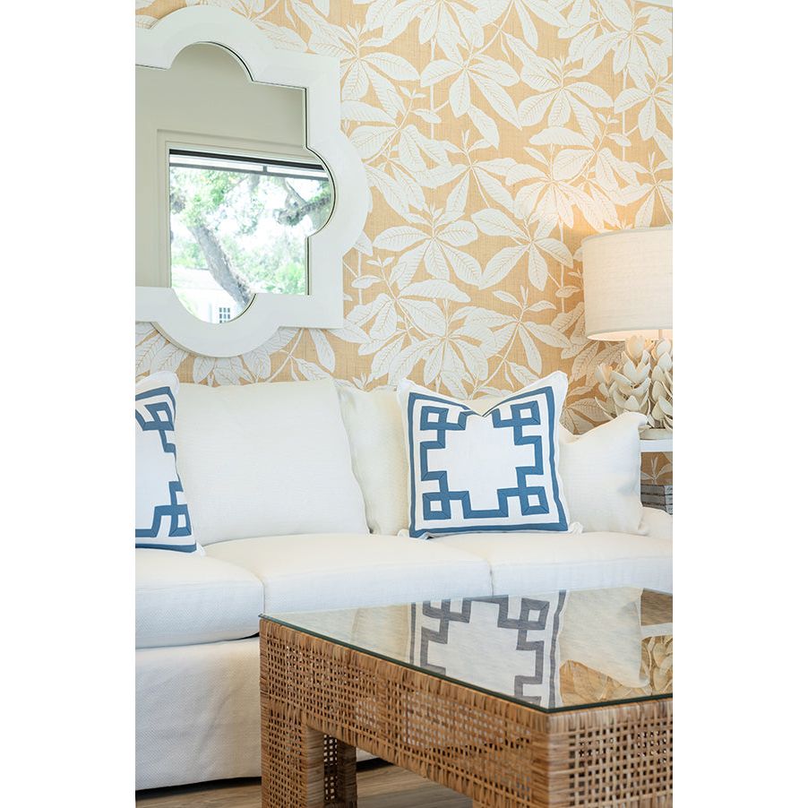 Charlie - Wide Leg Rattan Coffee Table With Glass Top