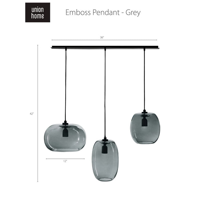 Emboss Pendant-Union Home Furniture-UNION-DEC00010-PendantsClear Glass-4-France and Son