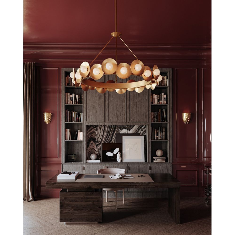 Chandeliers Emerald Chandelier - Vintage Gold Leaf 22 Lights