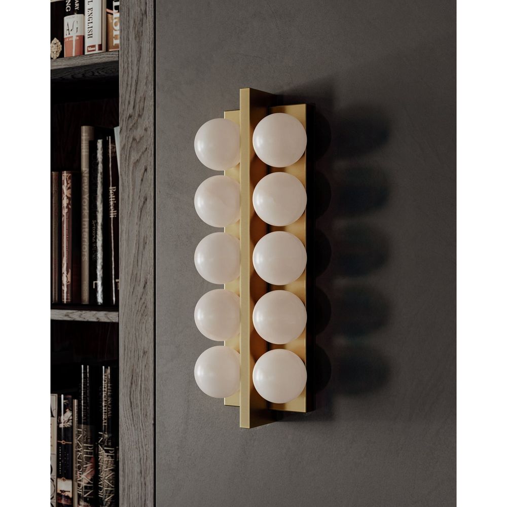 Wall Lighting Emille Wall Sconce - Vintage Brass 10 Lights