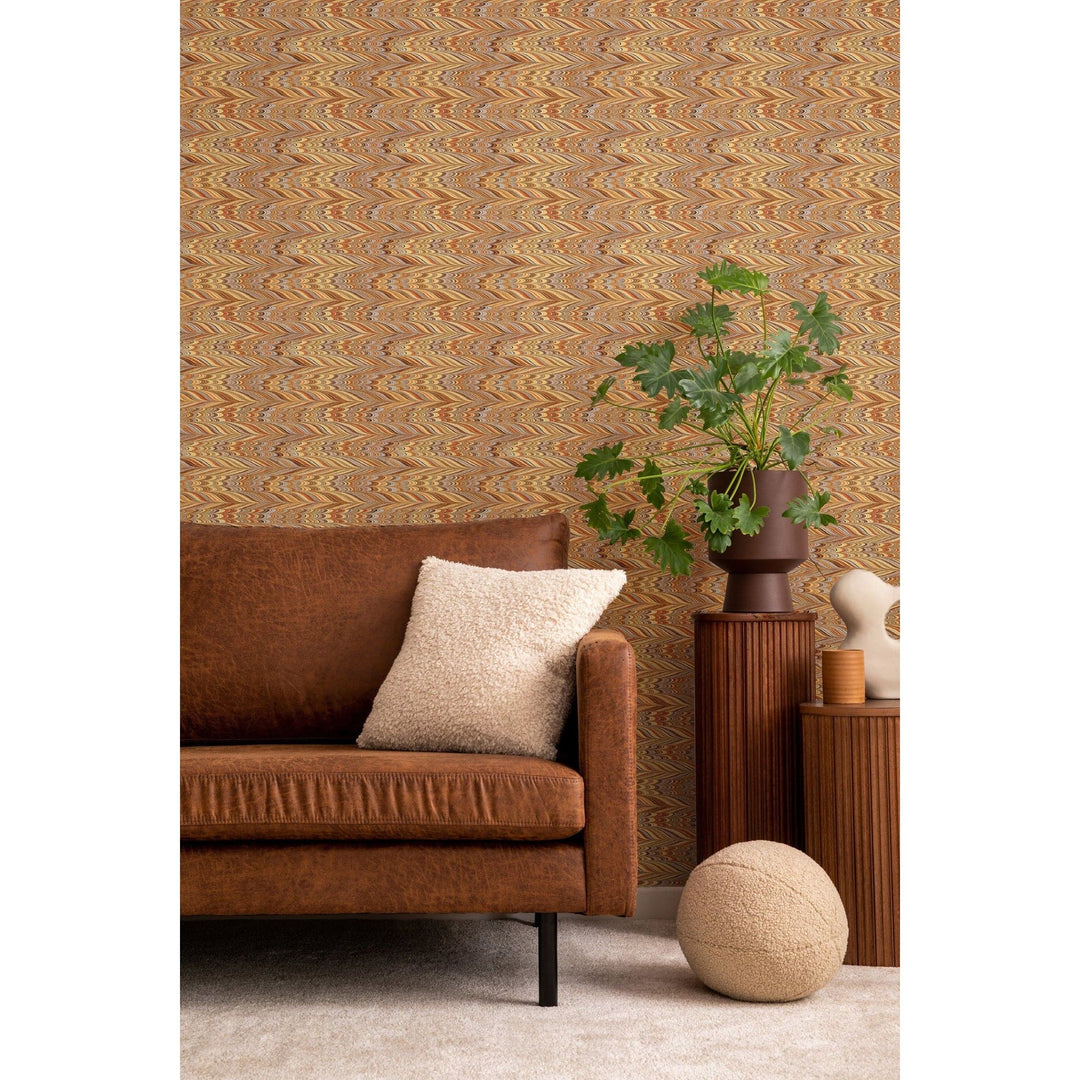 EndPaper Wallpaper-Mitchell Black-MITCHB-WC422-AM-PM-10-Wall PaperPatterns Amber-Premium Matte Paper-2-France and Son