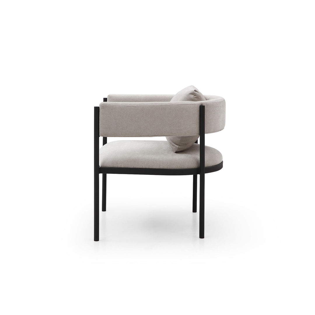 Envie Accent Chair-Whiteline Modern Living-WHITELINE-CH1821F-BEI/BLK-Lounge Chairs-3-France and Son