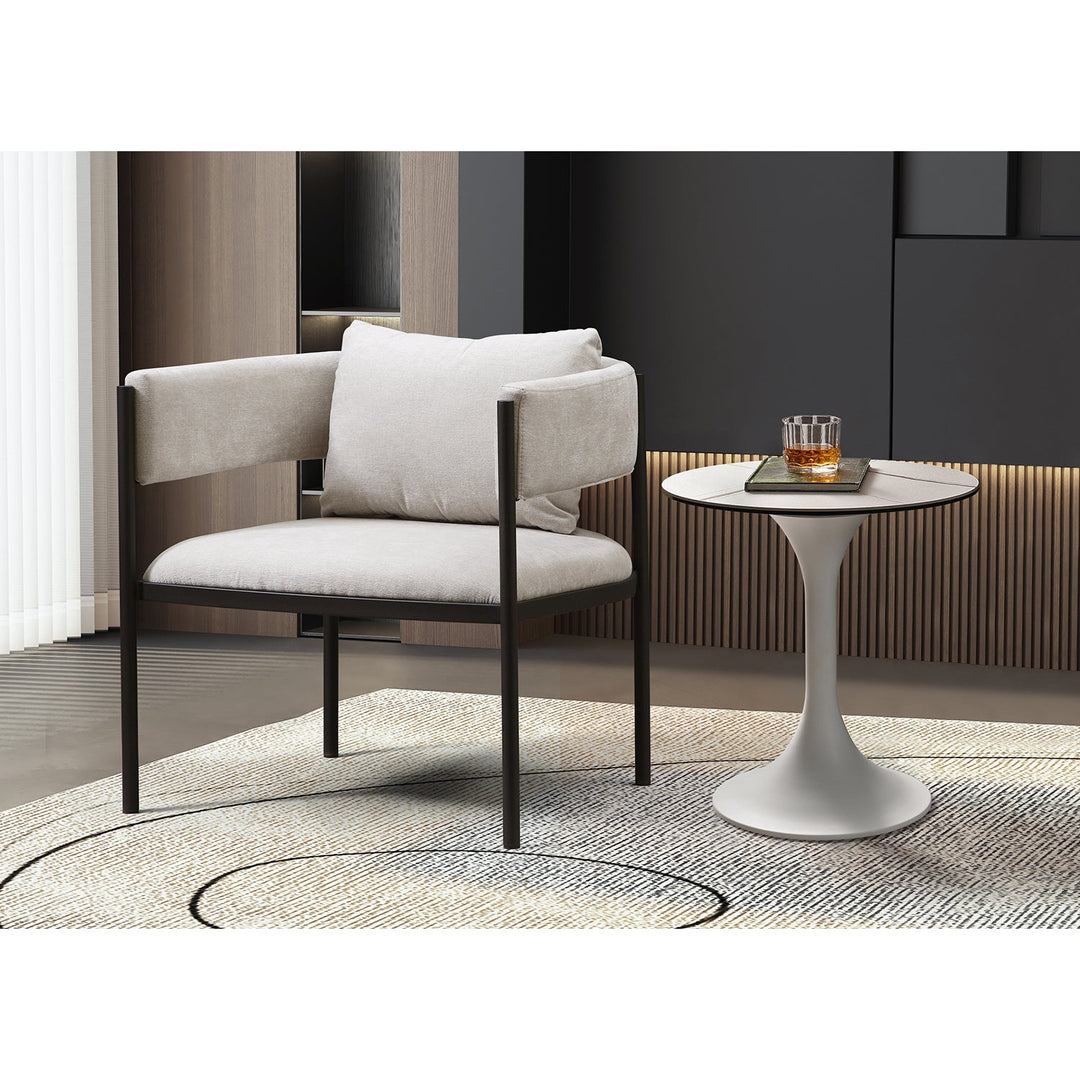 Envie Accent Chair-Whiteline Modern Living-WHITELINE-CH1821F-BEI/BLK-Lounge Chairs-5-France and Son