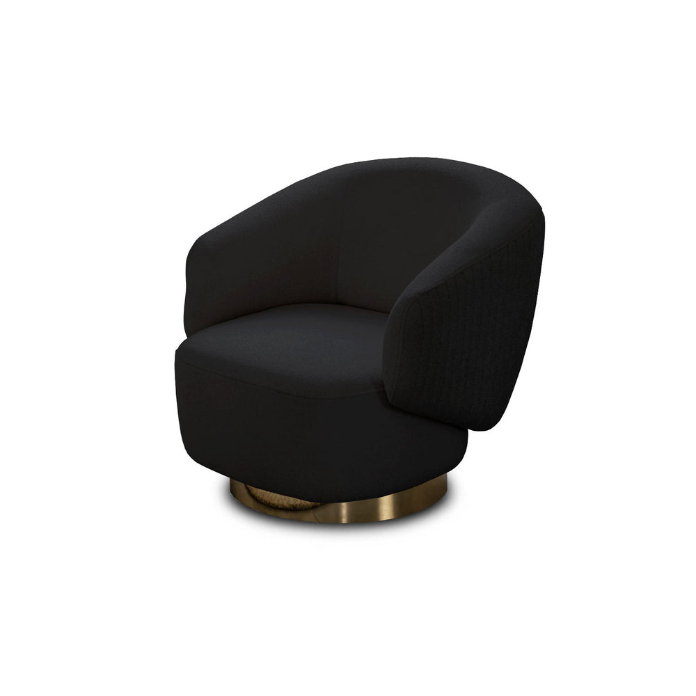 Erzin Swivel Accent Chair-Whiteline Modern Living-WHITELINE-CH1758F-BLK-Lounge ChairsBlack-2-France and Son