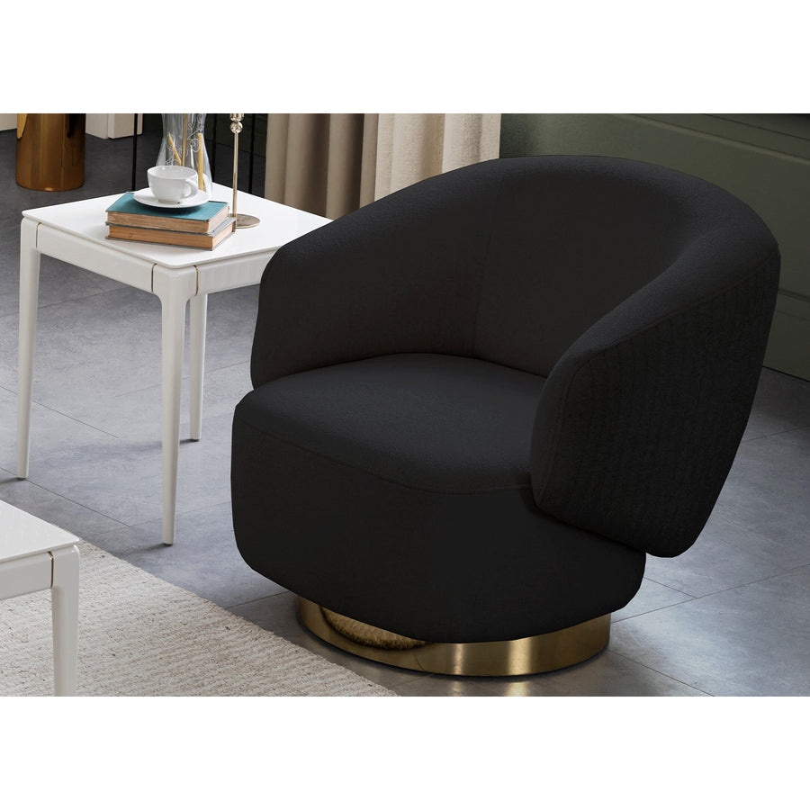 Erzin Swivel Accent Chair-Whiteline Modern Living-WHITELINE-CH1758F-BLK-Lounge ChairsBlack-1-France and Son