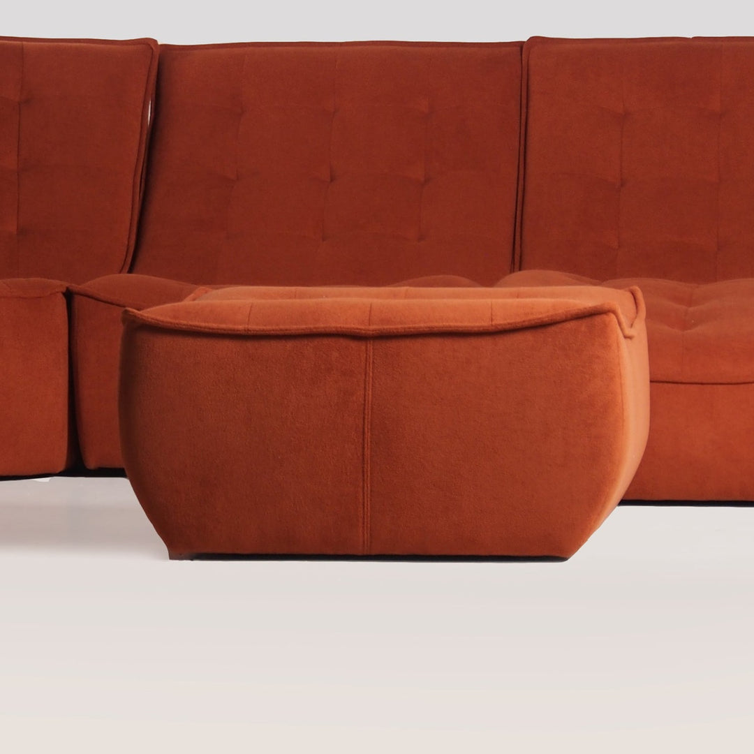 Morales Modular Sectional-France & Son-F218174BRN-SectionalsBurnt Orange-Ottoman-22-France and Son