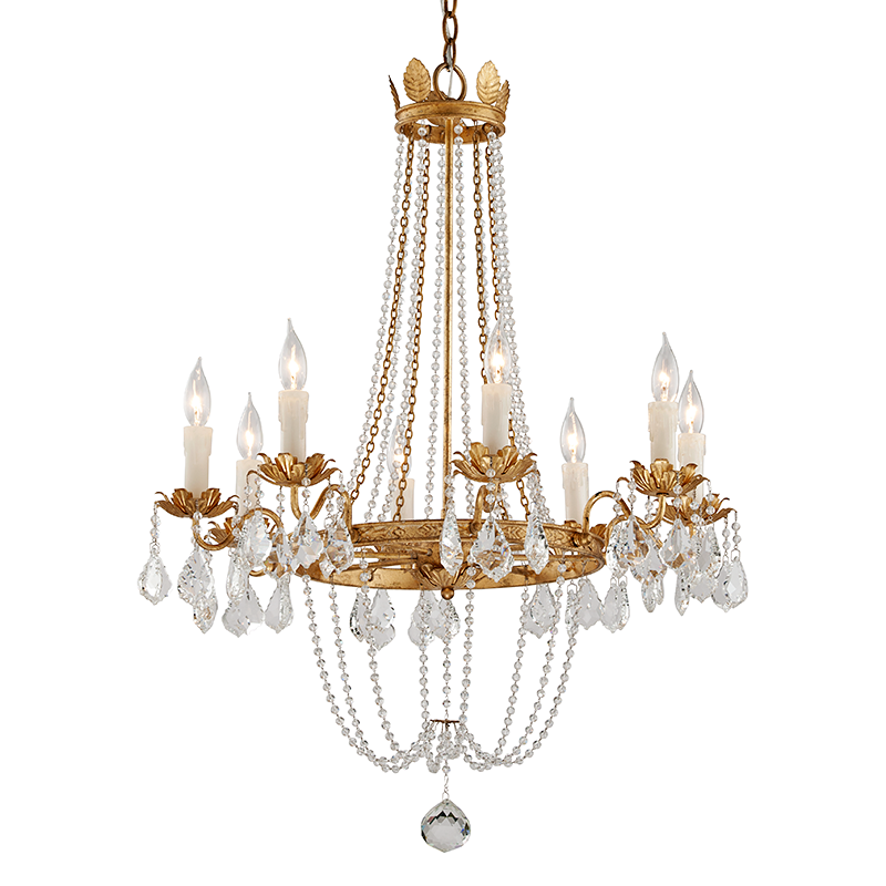 Chandeliers Viola Chandelier - Distressed Gold Leaf