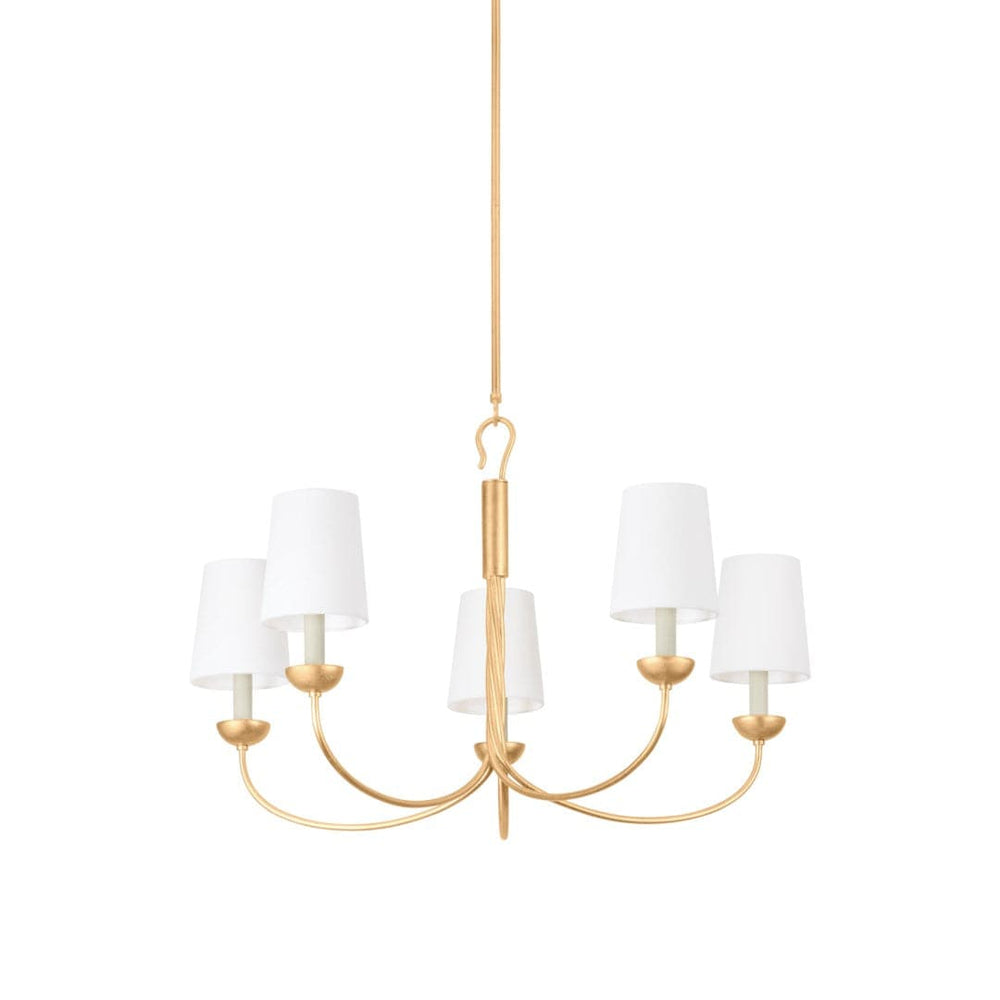 Montpelier Chandelier-Hudson Valley-HVL-5305-VGL-Chandeliers5 Light-Vintage Gold Leaf-2-France and Son