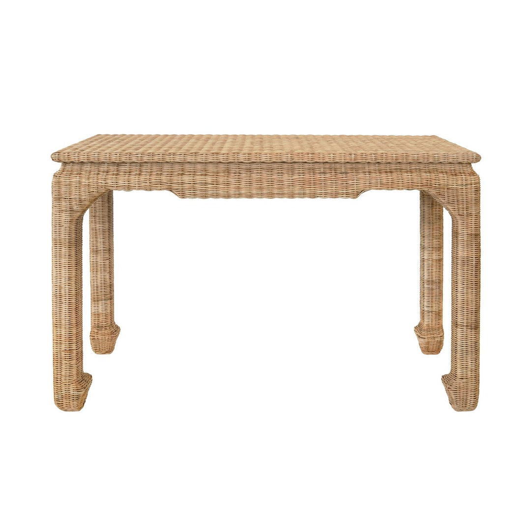 Fabian - Ming Style Console Table In Woven Rattan