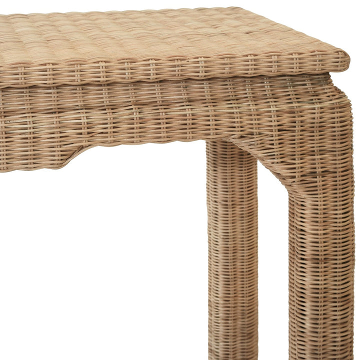 Fabian - Ming Style Console Table In Woven Rattan