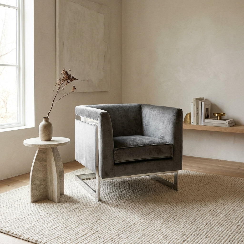 Soho Armchair - Bella Grey Velvet