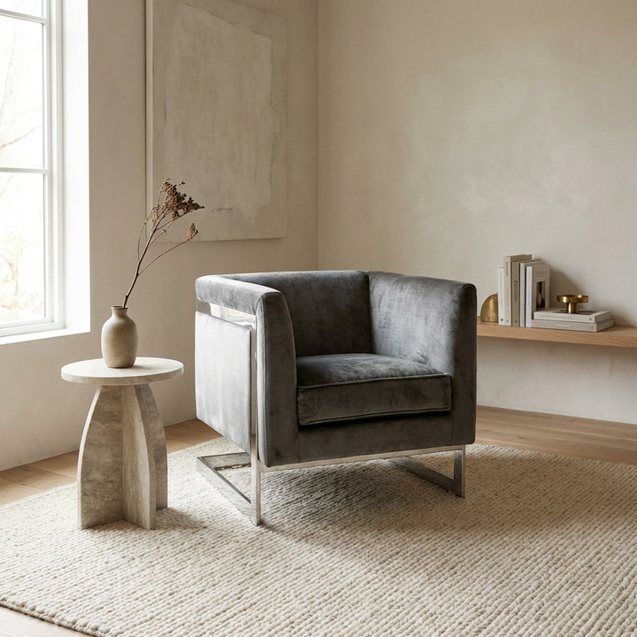 Soho Armchair - Bella Grey Velvet