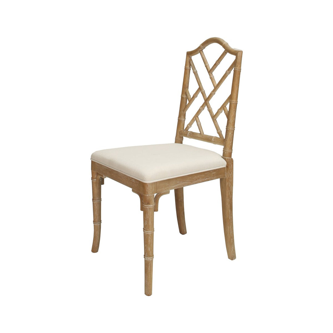 Fairfield - Chippendale Style Bamboo Dining Chair In Cerused Oak