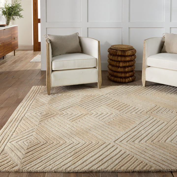 Jaipur Living Silva Handmade Chevron Beige Area Rug (5'X8')