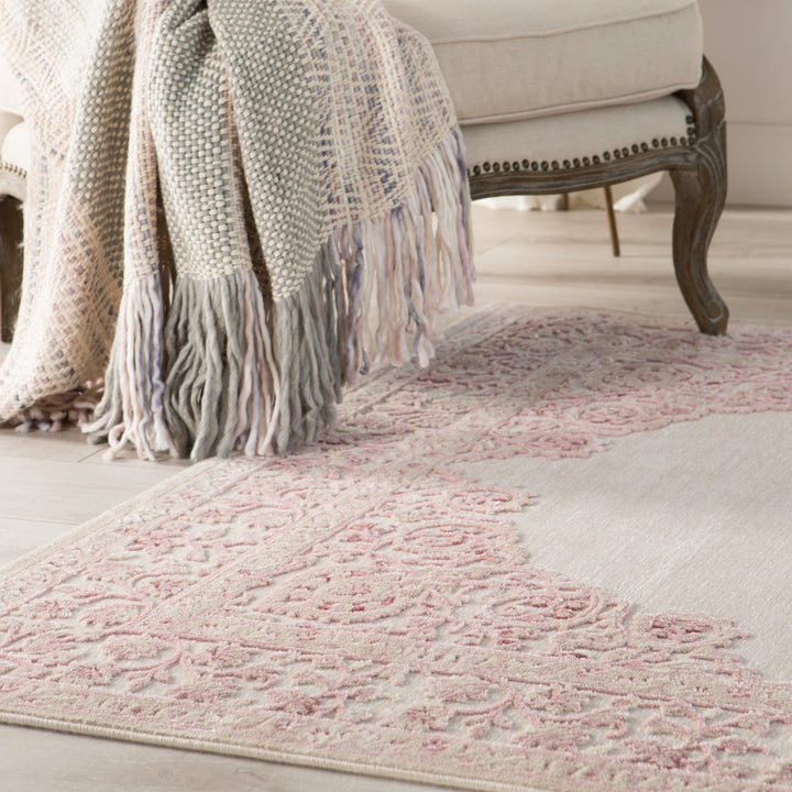 Jaipur Living Malo Medallion Pink/ White Area Rug (6'X9')