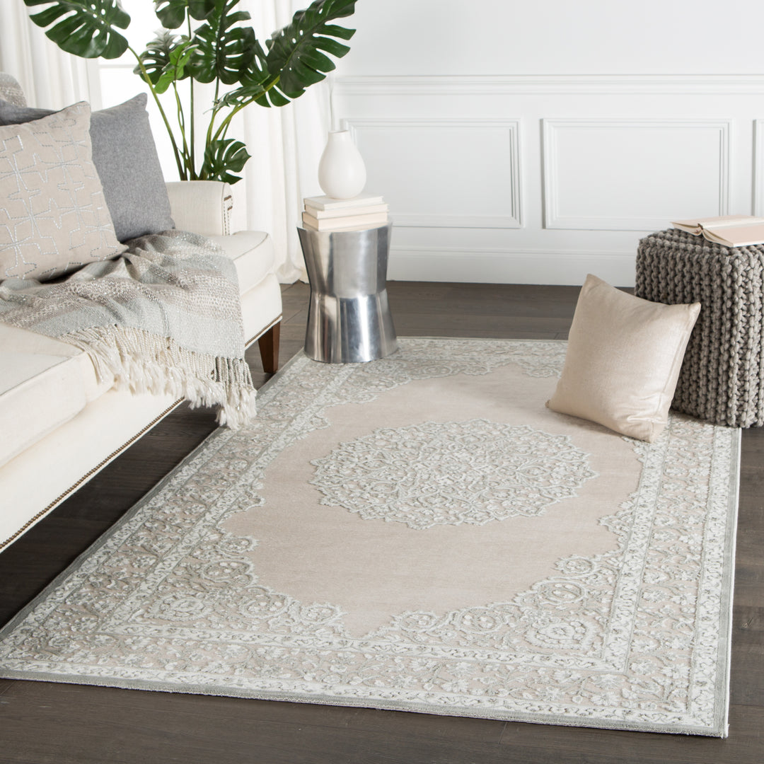 Jaipur Living Malo Medallion Gray/ White Runner Rug (2'6"X8')