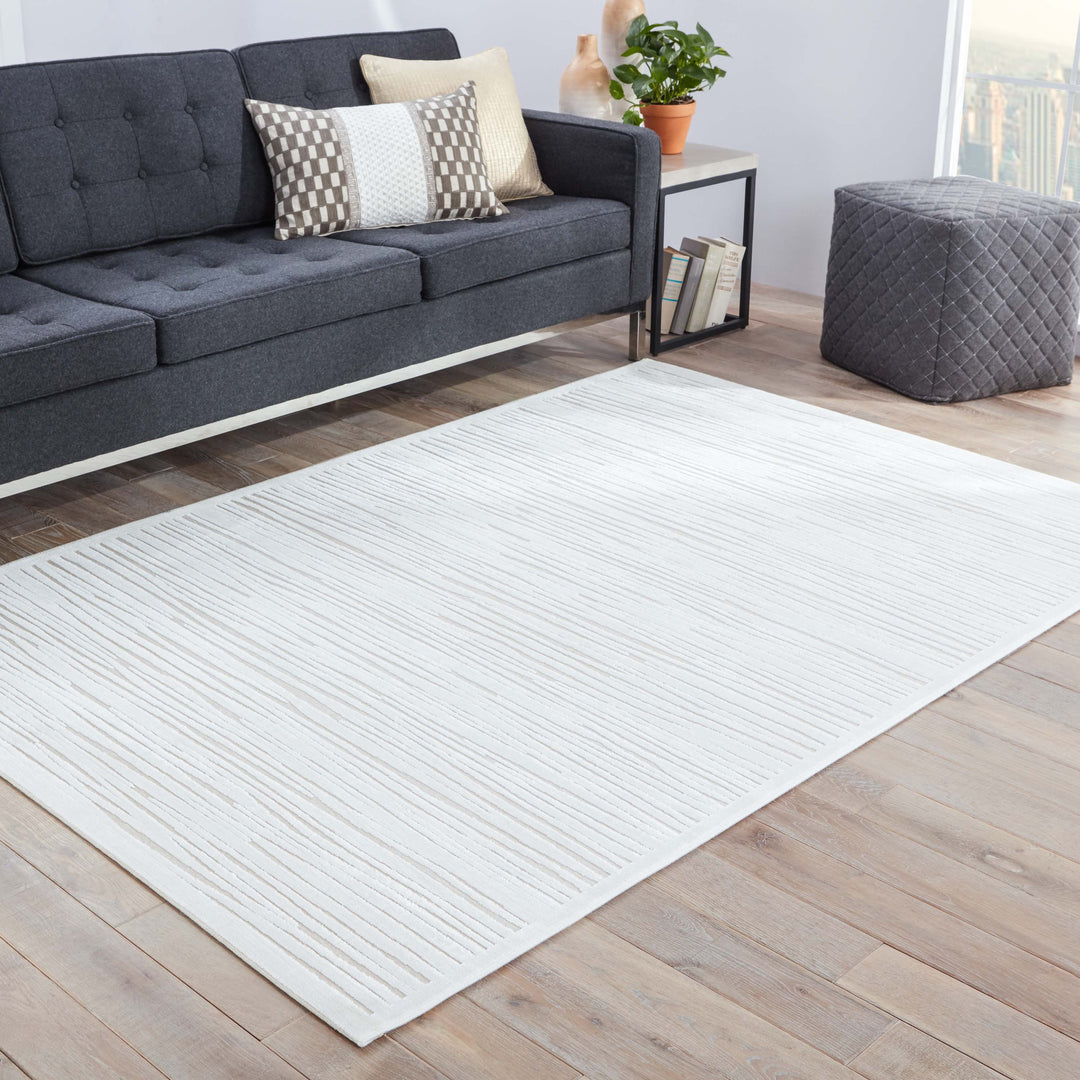 Jaipur Living Linea Abstract White/ Ivory Runner Rug (2'6"X8')