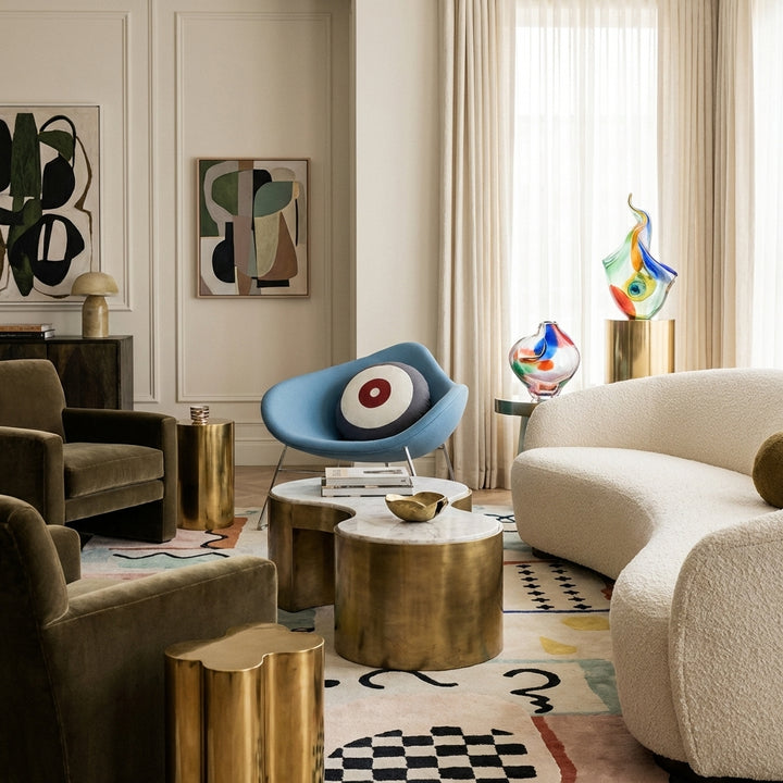 Hailey Lounge Chair - Powder Blue Wool