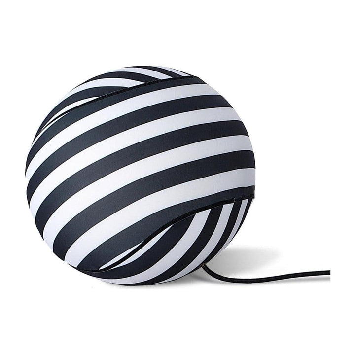 Striped Up Chair with Tethered Ball Ottoman-France & Son-FB8011BLKWHT-Lounge Chairs-5-France and Son