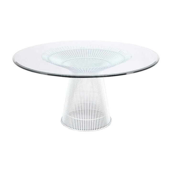 Mid Century Platner Stainless Steel Dining Table-France & Son-FB9688GLSWHT-Dining TablesWhite-7-France and Son