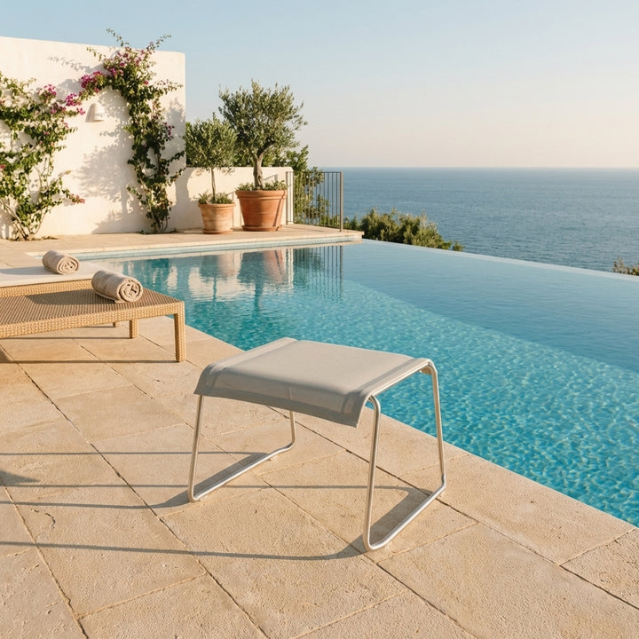 Markos Outdoor Ottoman with Sunbrella Fabric