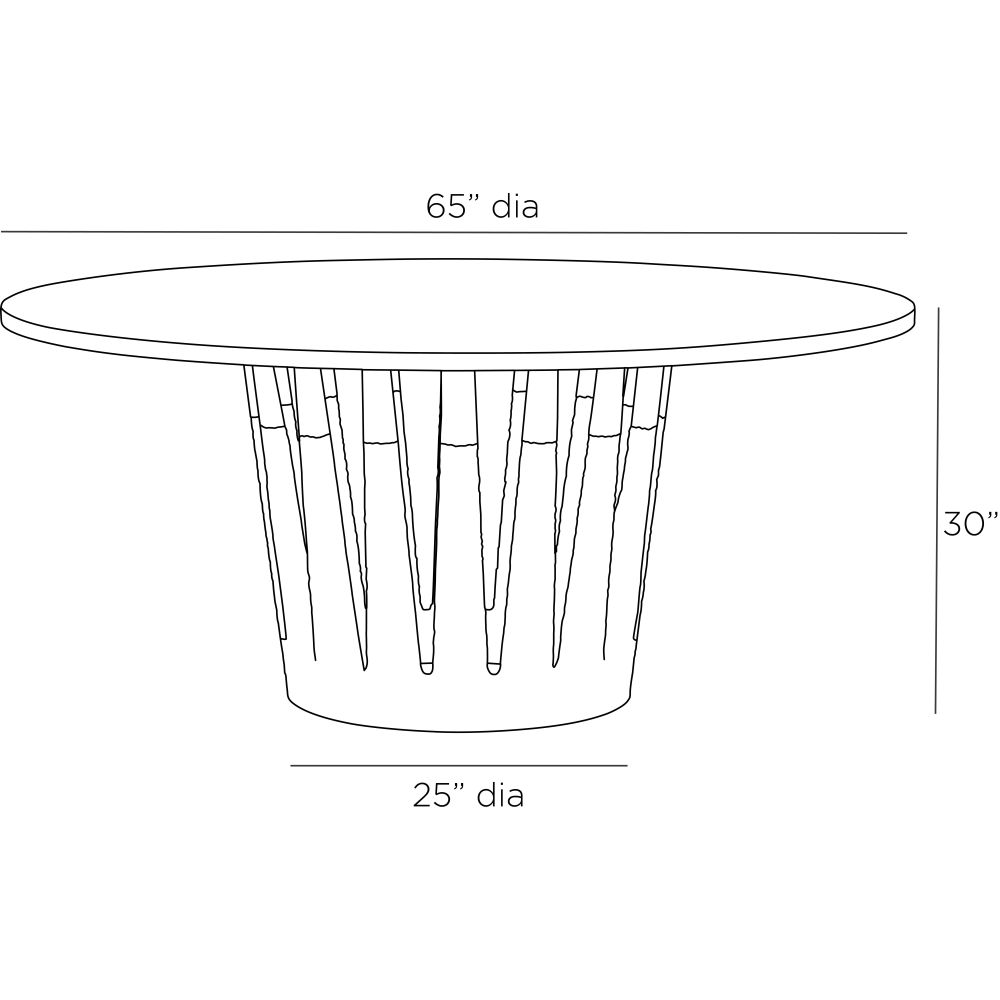 Villard Outdoor 65" Round Dining Table