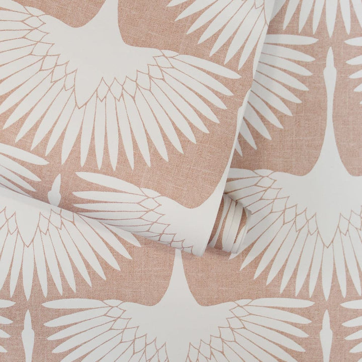 Feather Flock Peel And Stick Wallpaper By Genevieve Gorder-Tempaper & Co.-Tempaper-FE4023-DecorSingle Roll-Chalk Scallops-15-France and Son