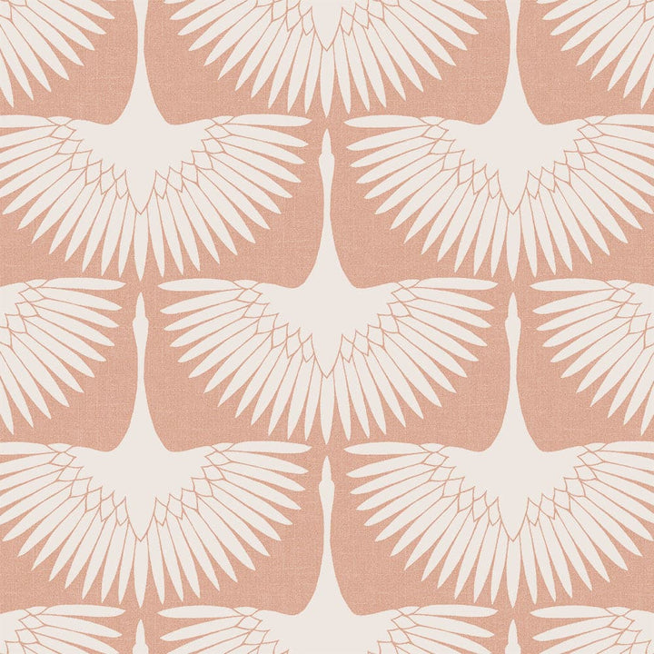 Feather Flock Peel And Stick Wallpaper By Genevieve Gorder-Tempaper & Co.-Tempaper-FE14116-DecorSingle Roll-Sahara Blush Scallops-12-France and Son