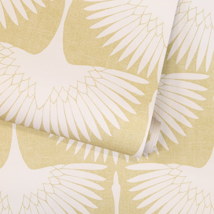 Feather Flock Peel And Stick Wallpaper By Genevieve Gorder-Tempaper & Co.-Tempaper-FE4023-DecorSingle Roll-Chalk Scallops-19-France and Son