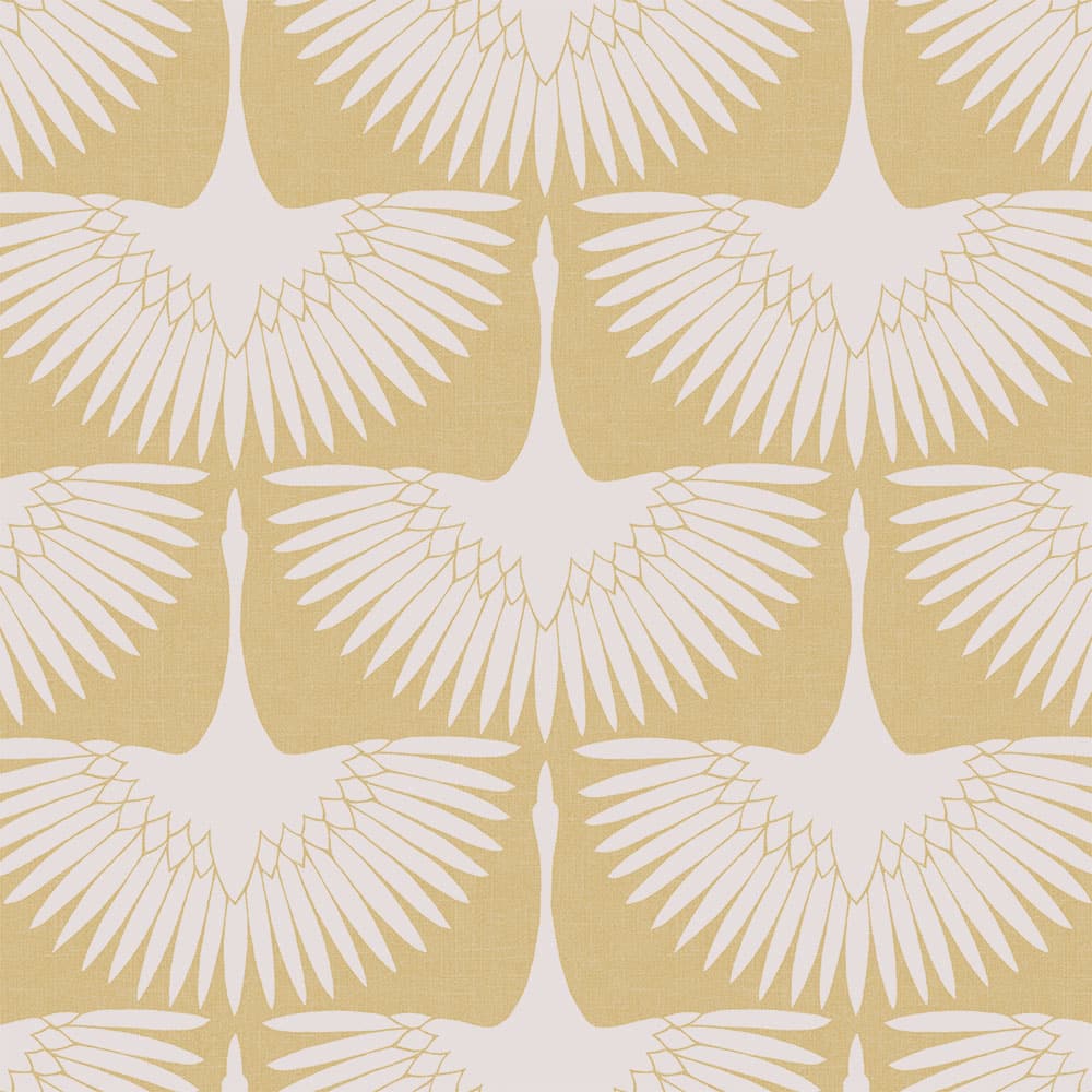 Feather Flock Peel And Stick Wallpaper By Genevieve Gorder-Tempaper & Co.-Tempaper-FE14117-DecorSingle Roll-Golden Hour Scallops-16-France and Son