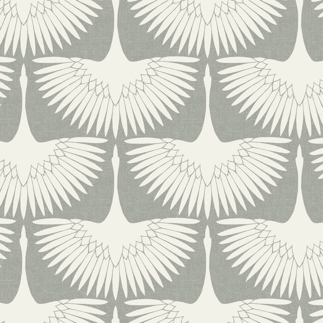 Feather Flock Peel And Stick Wallpaper By Genevieve Gorder-Tempaper & Co.-Tempaper-FE4023-DecorSingle Roll-Chalk Scallops-1-France and Son