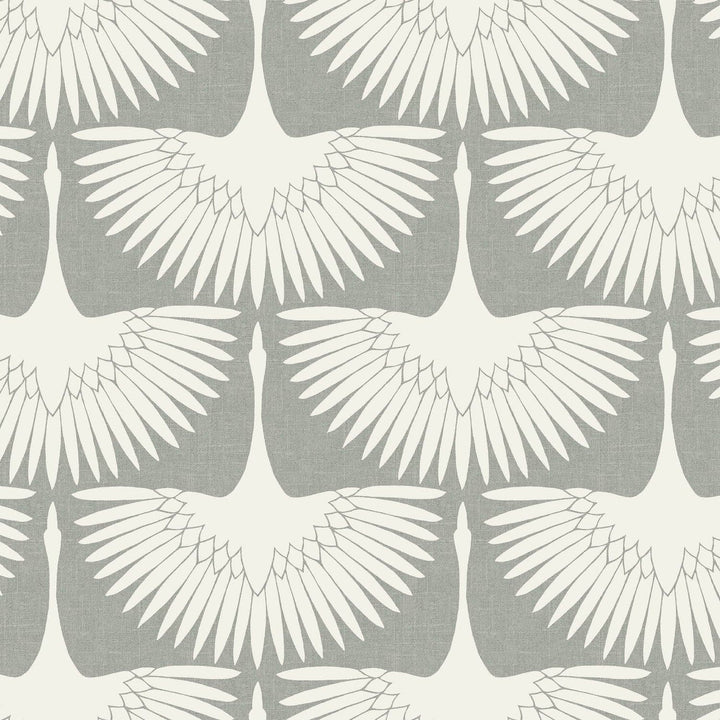 Feather Flock Peel And Stick Wallpaper By Genevieve Gorder-Tempaper & Co.-Tempaper-FE4023-DecorSingle Roll-Chalk Scallops-1-France and Son